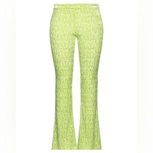 Versace Neon Green Logo Flare Pants